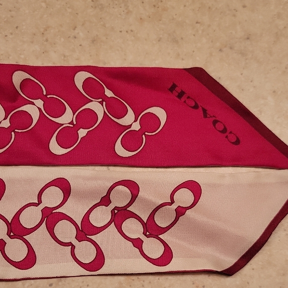 Coach Pink and Cream Women's Scarf - Picture 3 of 7